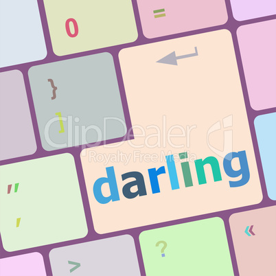 darling button on computer pc keyboard key