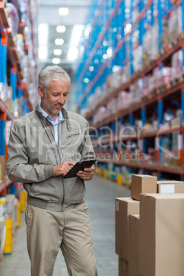 Warehouse manager using digital tablet