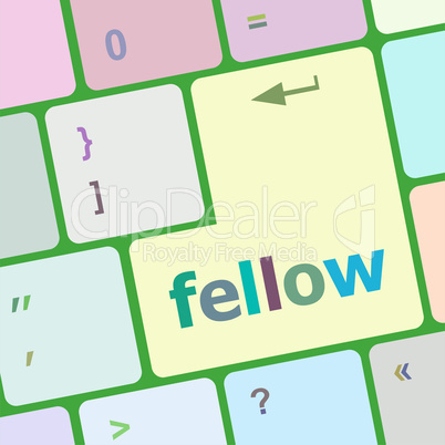 fellow word on keyboard key, notebook computer button