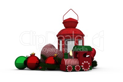 Digitally generated image of Christmas accessories