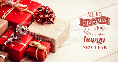 Composite image of merry christmas message