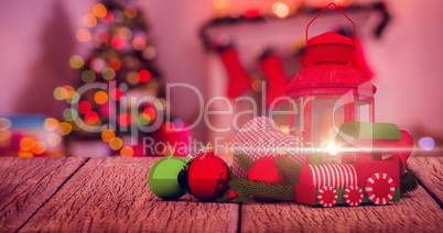 Composite image of digitally generated image of christmas accessories