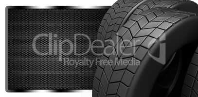 Composite image of row of tyres