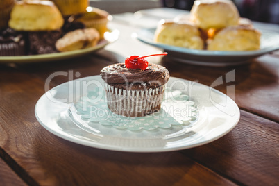 Cupcake on plate