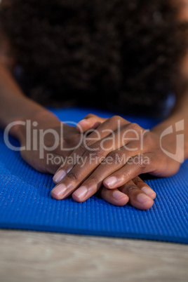 Woman performing yoga