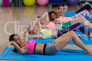 Group of women exercising