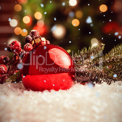 Composite image of snow falling