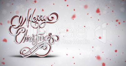 Composite image of three dimensional text of merry christmas