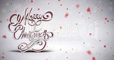 Composite image of three dimensional text of merry christmas