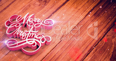 Composite image of merry christmas text in red and white color