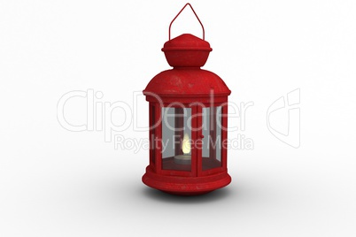 Red lantern on white background