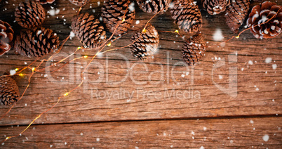 Composite image of snow falling