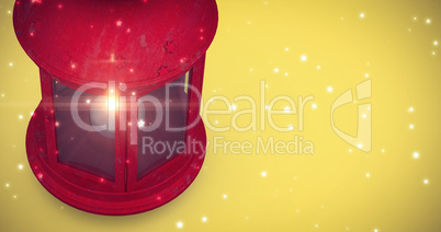 Composite image of red lantern on white background