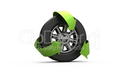 Wheel with green arrows