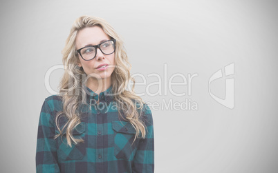 Composite image of thinking hipster