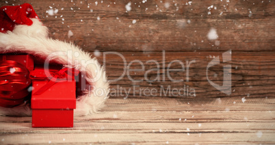 Composite image of snow falling