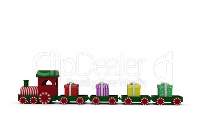 Train set with gift boxes