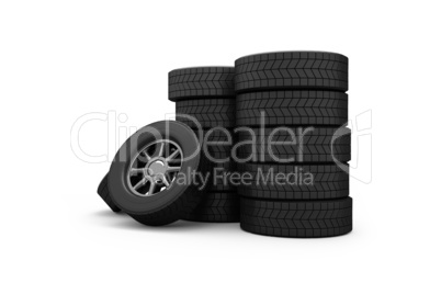 Rows of tyres