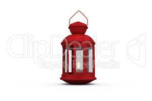 Red lantern on white background
