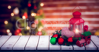 Composite image of digital image of christmas accessories