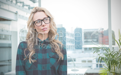 Composite image of thinking hipster