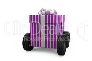 Gift box with wheel