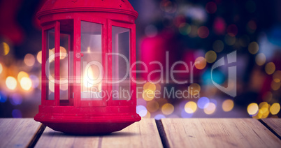 Composite image of red lantern on white background