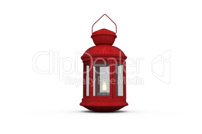 Red lantern on white background