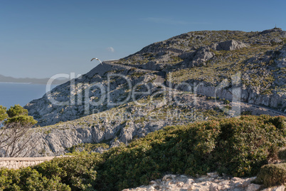 Bergstraße auf Mallorca, Spanien.