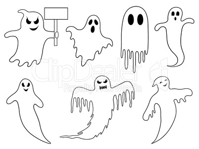 Set of different ghosts