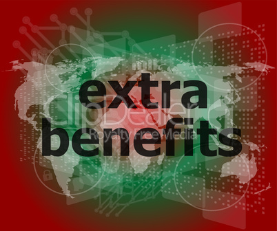 extra benefits slogan poster concept. Financial support message design