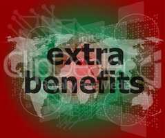 extra benefits slogan poster concept. Financial support message design