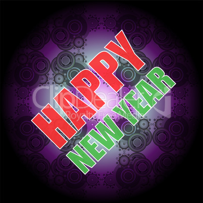 Beautiful text design of Happy New Year on abstract background.