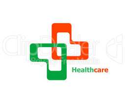 Medical Cross Logo Pharmacy natural eco Clinic design template. Medicine Health care Logotype. Ecology Green Healthcare icon.