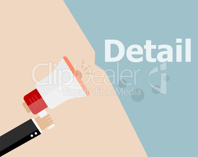 flat design business illustration concept. Detail digital marketing business man holding megaphone for website and promotion banners.
