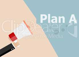 flat design business illustration concept. Plan A digital marketing business man holding megaphone for website and promotion banners.