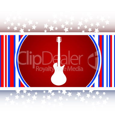 Guitar icon button isolated