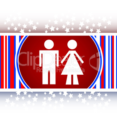 icon toilet button, Man and Woman