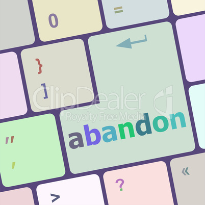 Modern Computer Keyboard key with abandon text on it