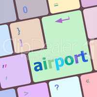 airport on computer keyboard key enter button
