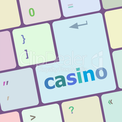casino word on keyboard key, notebook computer button