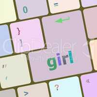 computer keyboard key button - girl keyboard key