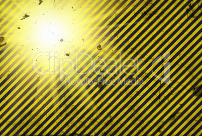 Shining warning black and yellow diagonal line
