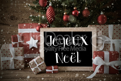 Nostalgic Tree, Joyeux Noel Means Merry Christmas, Snowflakes