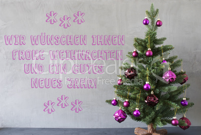 Christmas Tree, Cement Wall, Frohes Neues Jahr Means New Year