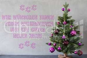 Christmas Tree, Cement Wall, Frohes Neues Jahr Means New Year