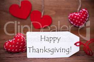 Read Hearts, Label, Text Happy Thanksgiving