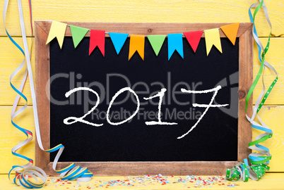 Chalkboard With Streamer, Text 2017