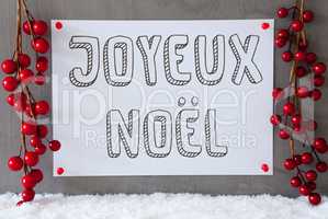 Label, Snow, Decoration, Joyeux Noel Means Merry Christmas