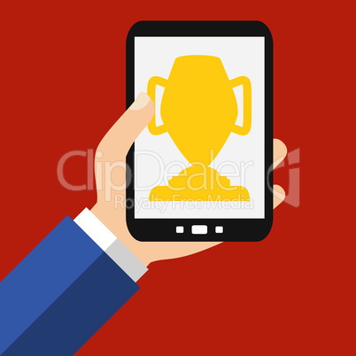 Pokal auf dem Smartphone